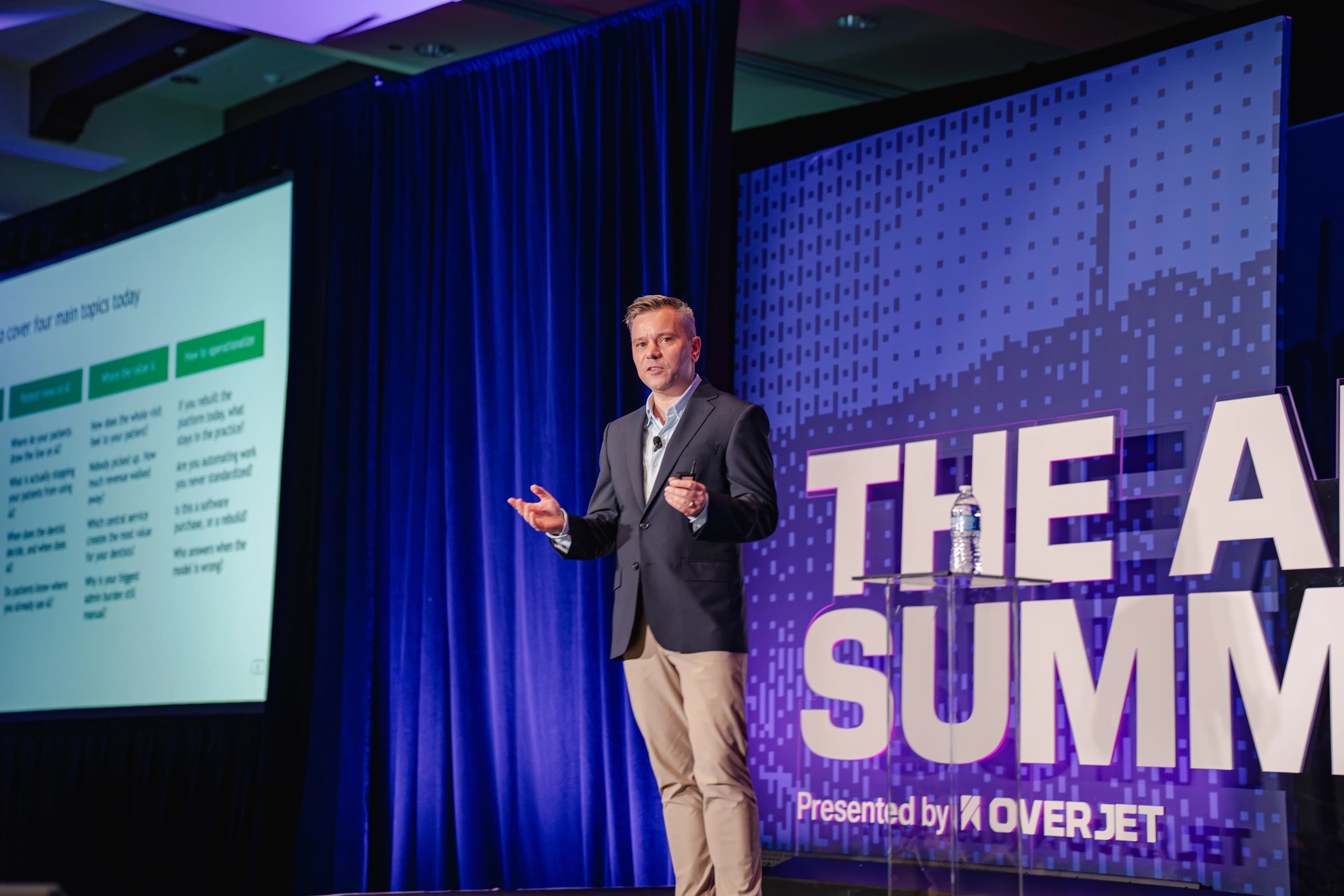 Christopher Moxon presenting on the main stage