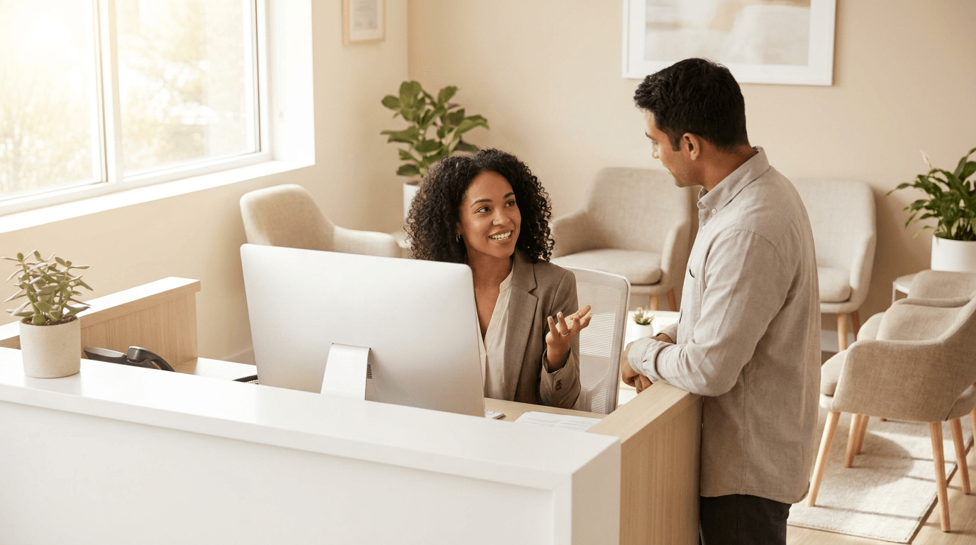 Dental office management - practice owner reviewing operations dashboard